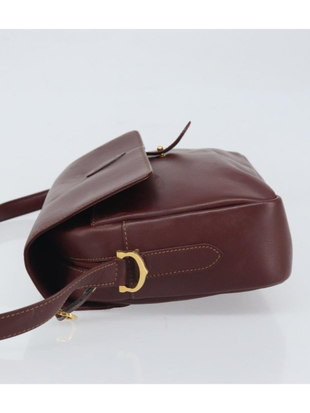 CARTIER Must Line Shoulder Bag Leather Bordeaux Gold - Picture 3 of 16